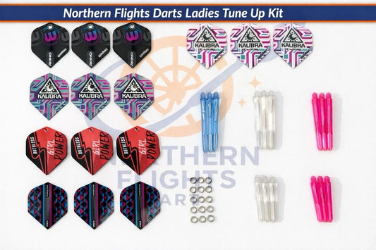 WOMENS DARTS FLIGHTS AND SHAFTS AND SPRINGS BUNDLE - 45 ITEMS - RED DRAGON