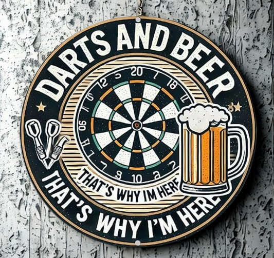 DARTS AND BEER WALL SIGN