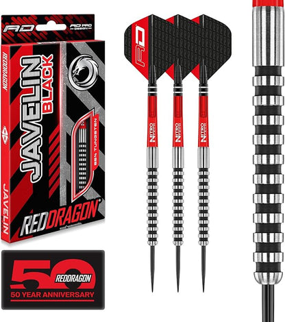 RED DRAGON JAVELIN BLACK 22G 85% TUNGSTEN DARTS SET