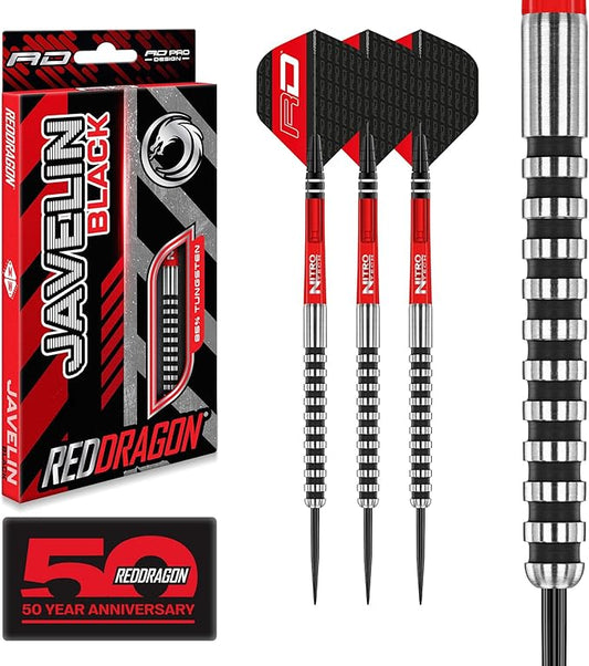 RED DRAGON JAVELIN BLACK 22G 85% TUNGSTEN DARTS SET