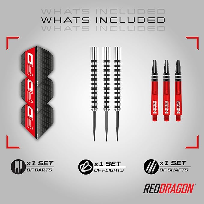 RED DRAGON JAVELIN BLACK 22G 85% TUNGSTEN DARTS SET