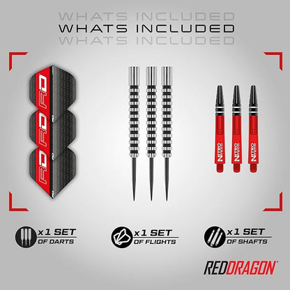 RED DRAGON JAVELIN BLACK 22G 85% TUNGSTEN DARTS SET