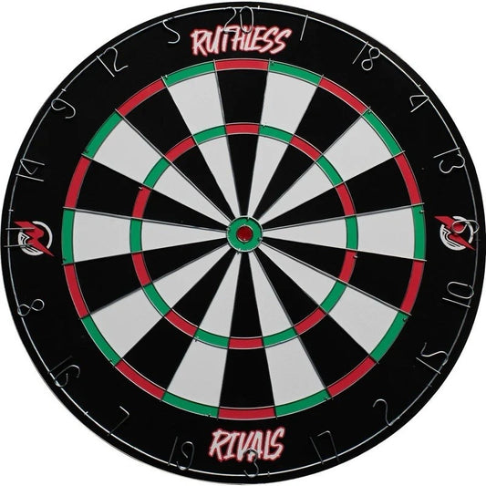 RUTHLESS RIVALS DARTBOARD FAMILY DARTS GAME INCLUDES 2 SETS OF DARTS
