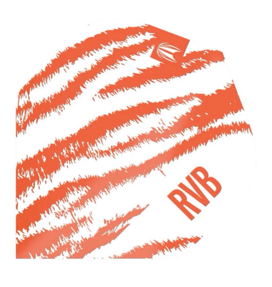 RAYMOND VAN BARNEVELD RVB TARGET WHITE AND ORANGE TIGER STRIPE