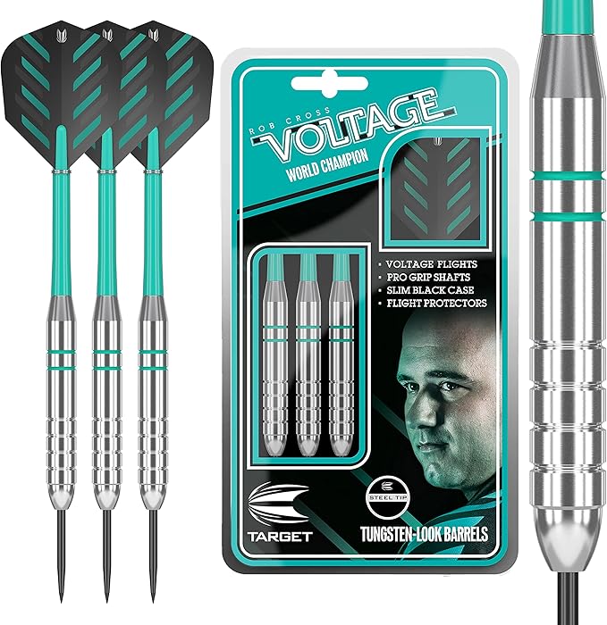 TARGET DARTS ROB CROSS SILVER VOLTAGE 24G STEEL TIP DARTS